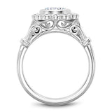 Noam Carver B170-01A – Floral Diamond Engagement Ring, 14K White Gold