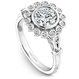 Noam Carver B170-01A – Floral Diamond Engagement Ring, 14K White Gold