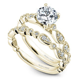 Noam Carver B204-01YA Scalloped Cathedral Diamond Engagement Ring Setting – 14K Yellow Gold