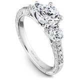 Noam Carver Hand Engraved Three Stone Diamond Engagement Ring B206-01A