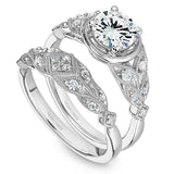 Noam Carver B252-01A Vintage Diamond Engagement Ring in 14K White Gold