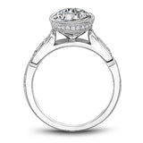 Noam Carver B355-01A  14K White Gold Round Diamond Engagement Ring with Accented Band
