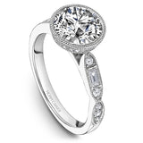 Noam Carver B355-01A  14K White Gold Round Diamond Engagement Ring with Accented Band