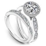 Noam Carver B355-01A  14K White Gold Round Diamond Engagement Ring with Accented Band