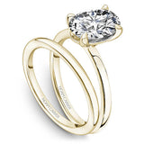 Noam Carver B371-02YW Oval Solitaire Engagement Ring – 14K Yellow Gold with White Gold Head