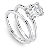 Noam Carver B376-02A Engagement Ring – 14K Yellow Gold, Oval Center Setting with Diamond Accents