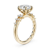 Noam Carver LU011-01YM18-A  14K Yellow Gold Luna Oval Diamond Engagement Ring with Bouquet Setting