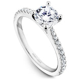 Noam Carver R046-01A – Classic Round Diamond Engagement Ring, 14K White Gold