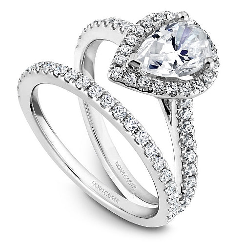 Noam Carver - Pear Halo Diamond Setting