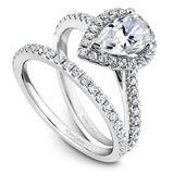 Noam Carver R050-03A Pear Halo Diamond Engagement Ring – Customizable in 14K/18K Gold or Platinum