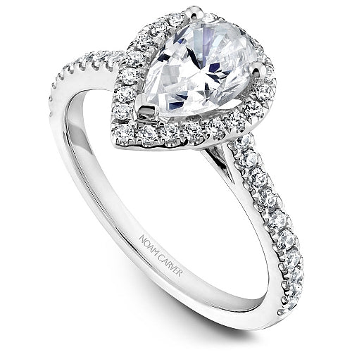 Noam Carver - Pear Halo Diamond Setting