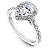 Noam Carver R050-03A Pear Halo Diamond Engagement Ring – Customizable in 14K/18K Gold or Platinum