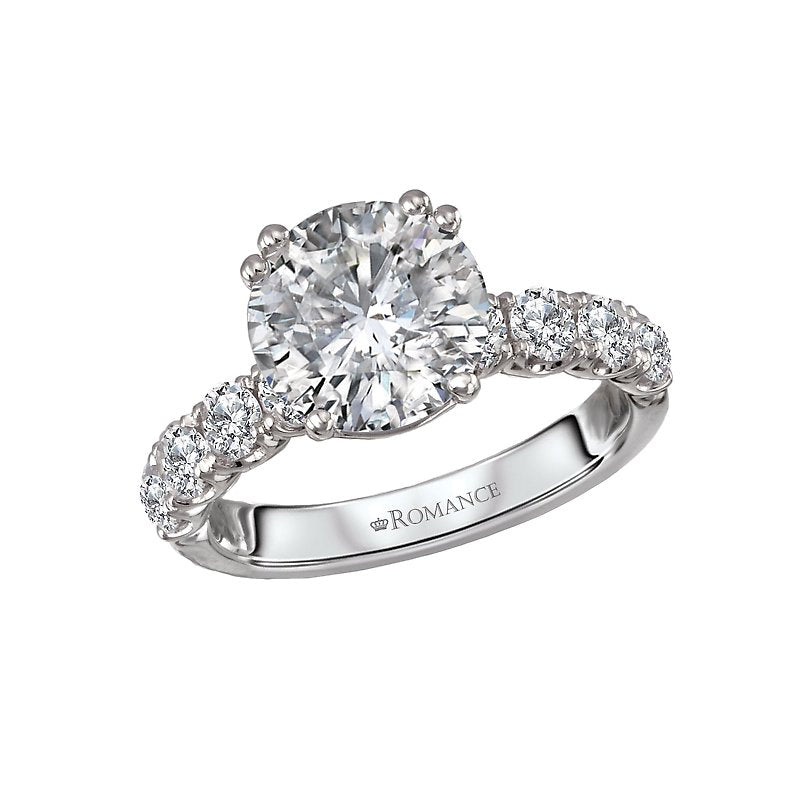 Romance 8-Stone Semi-Mount Diamond Engagement Ring