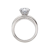 Three Row Band Semi-Mount Diamond Engagement Ring