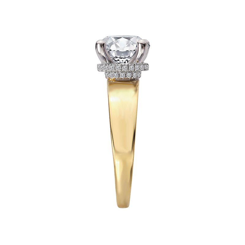 iamond Semi-Mount Hidden Halo Engagement Ring