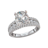 Split Row Diamond Semi-Mount Engagement Ring