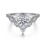 Gabriel & Co. Daina ER15797R4W44JJ – 14K White Gold Chevron Round Diamond Engagement Ring