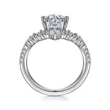 Gabriel & Co. Daina ER15797R4W44JJ – 14K White Gold Chevron Round Diamond Engagement Ring
