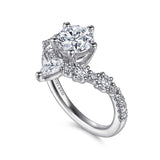 Gabriel & Co. Daina ER15797R4W44JJ – 14K White Gold Chevron Round Diamond Engagement Ring