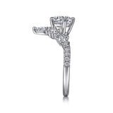 Gabriel & Co. Daina ER15797R4W44JJ – 14K White Gold Chevron Round Diamond Engagement Ring