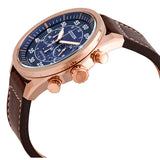 Citizen CA4213-18L Avion Eco-Drive Chronograph – Men’s Rose Gold Stainless Steel Blue Dial Brown Leather Strap Pilot Watch