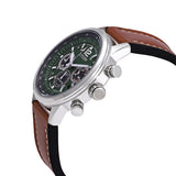 Citizen CA4477-08X Avion Eco-Drive Chronograph – Men’s Stainless Steel Green Dial Brown Leather Strap Pilot Watch