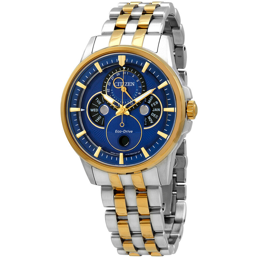 Calendrier Multi-function Blue Dial Two-tone Men's Watch