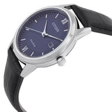 Citizen AW1780-09L Classic – Men’s Eco-Drive Stainless Steel Blue Dial Black Leather Strap Watch