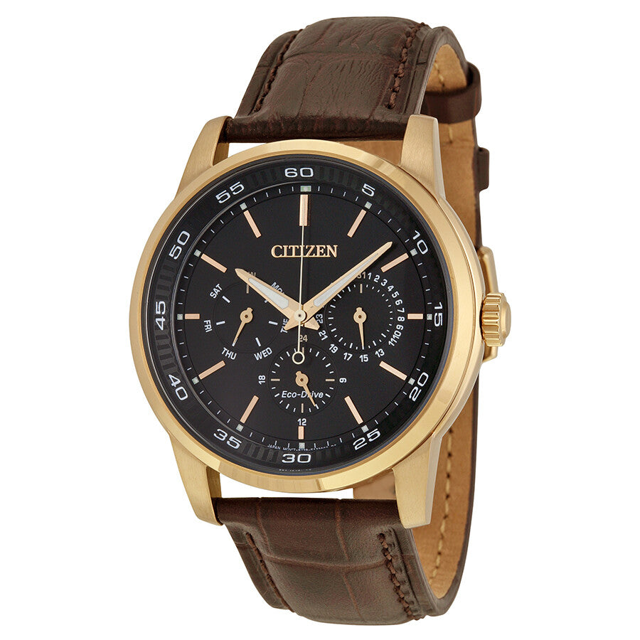 Citizen Corso Dress Eco-Drive Black Dial Brown Leather Men's Watch