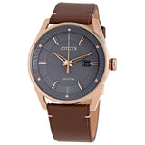 Citizen BM6983-00H CTO Drive – Men’s Eco-Drive Rose Gold Stainless Steel Grey Dial Brown Leather Strap Watch