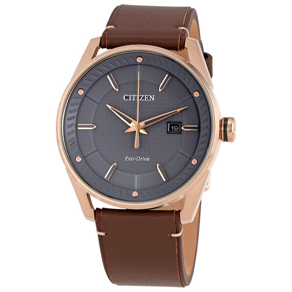 Citizen BM6983-00H CTO Drive – Men’s Eco-Drive Rose Gold Stainless Steel Grey Dial Brown Leather Strap Watch