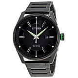 Citizen BM6985-55E CTO Drive – Men’s Eco-Drive Black Ion-Plated Stainless Steel Black Dial 42mm Watch with Green Accents
