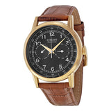 Citizen AO9003-08E – Men’s Eco-Drive Gold-Tone Black Dial Brown Leather Strap Watch