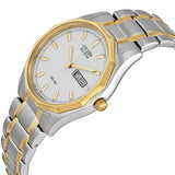 Citizen BM8434-58A Corso – Men’s Eco-Drive Two-Tone Stainless Steel White Dial Day-Date 37mm Watch