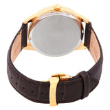 Citizen BU2112-06E Rolan Eco-Drive – Men’s Gold-Tone Stainless Steel Black Dial Brown Leather Multifunction Watch