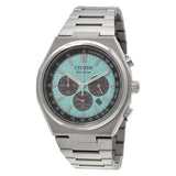Citizen CA4610-85M Zenshin Super Titanium Chronograph – Men’s Eco-Drive Turquoise Dial Sapphire Crystal 100M WR Watch