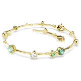 Swarovski Constella bracelet Mixed cuts, Green, Gold-tone plated