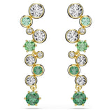 Swarovski Constella drop earrings Mixed cuts, Green, Gold-tone plated