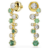 Swarovski Constella drop earrings Mixed cuts, Green, Gold-tone plated