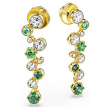 Swarovski Constella drop earrings Mixed cuts, Green, Gold-tone plated