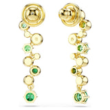 Swarovski Constella drop earrings Mixed cuts, Green, Gold-tone plated