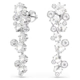 Swarovski Constella drop earrings Mixed cuts, White, Rhodium plated