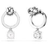 Swarovski 5563278 Attract Circle Pierced Earrings – White Crystals, Rhodium Plated