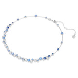 Constella necklace  Mixed cuts, Blue, Rhodium plated