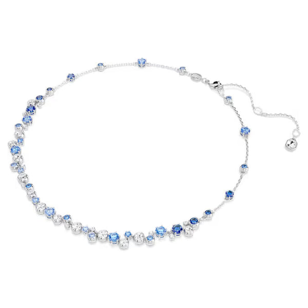 Constella necklace  Mixed cuts, Blue, Rhodium plated