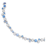 Constella necklace  Mixed cuts, Blue, Rhodium plated