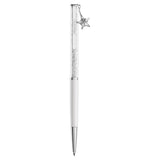 Crystalline ballpoint pen White, White lacquered, Chrome plated