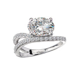 Semi-Mount Diamond Wave Band Engagement Ring