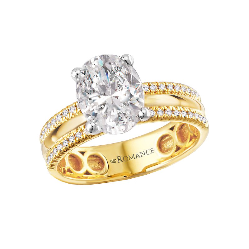 Split Shank Semi-Mount Diamond Engagement Ring