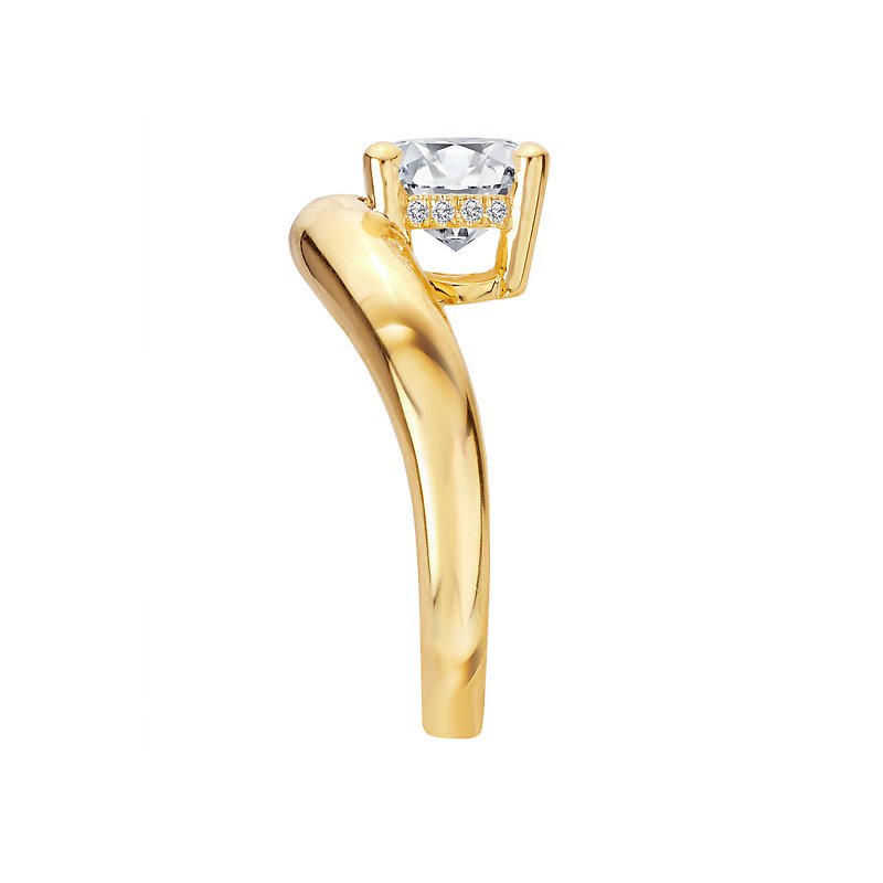 Solitaire Hidden Halo Diamond Engagement Ring